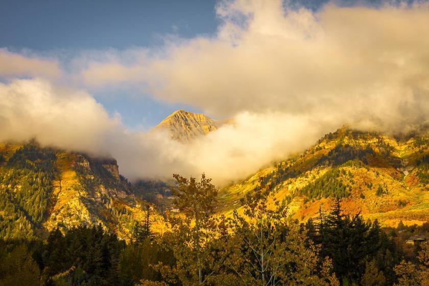 Log Cabin On The Stream Sundance, Utah Bagian luar foto